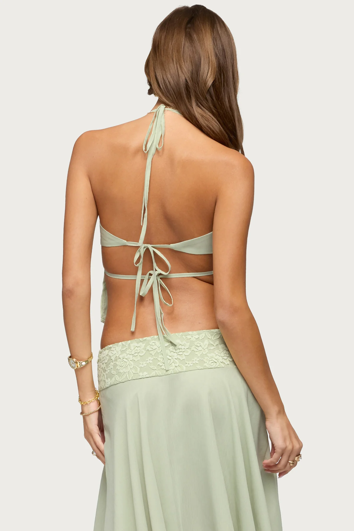 Evia Lacey Backless Halter Top - Image 5