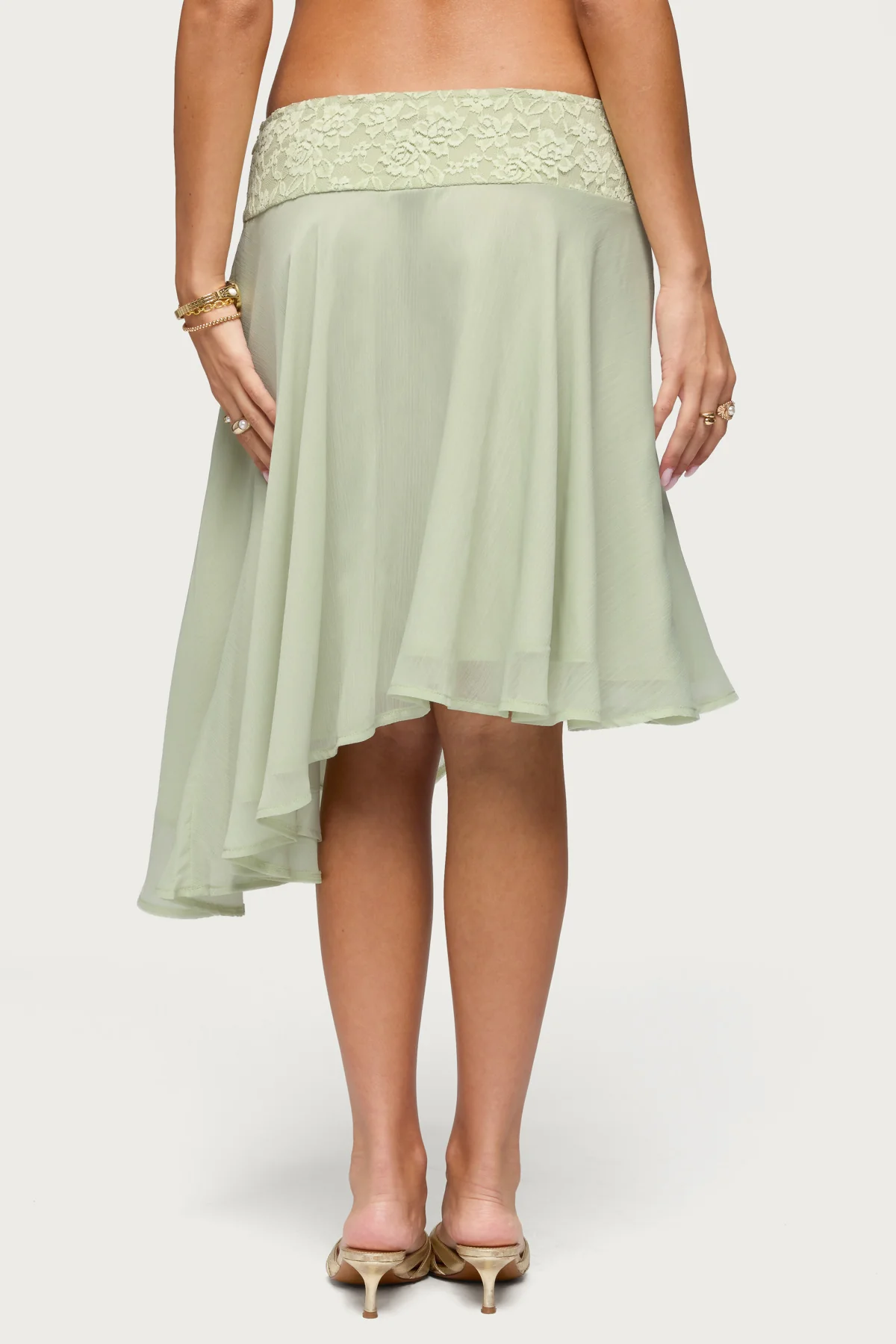 Evia Lacey Asymmetric Midi Skirt - Image 5