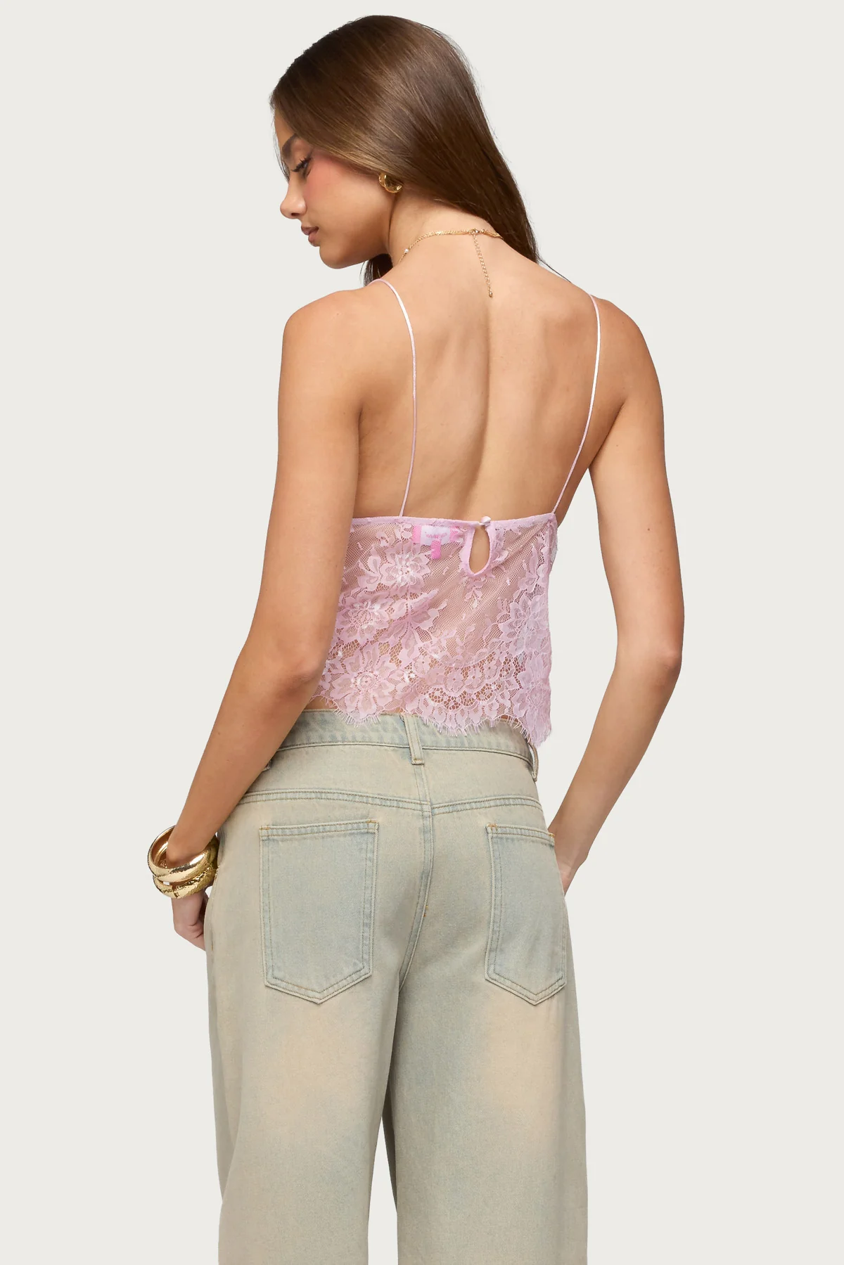 Ottilie Lace & Satin Effect Top - Image 5