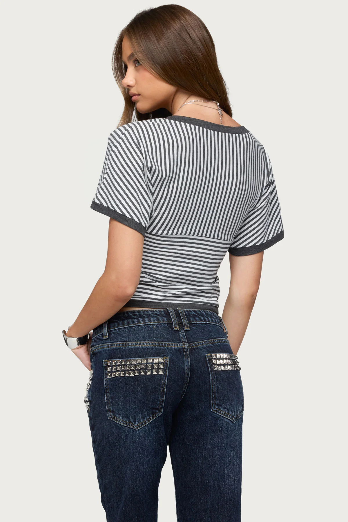 Primrosa Striped V Neck Top - Image 5