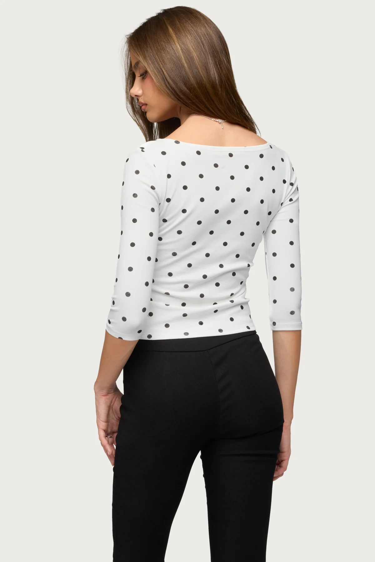 Katey V Neck Polka Dot Top - Image 4
